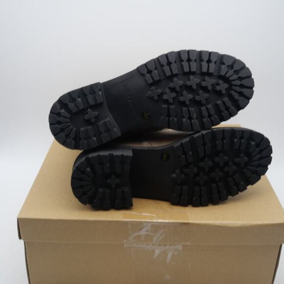 NEW Lucky Brand Women's 6.5 Taini Moto Lug Sole Booties Silver Cloud Brown - Picture 8 of 9